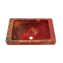 Artisan 20" Rectangular Copper Drop In Bathroom Sink