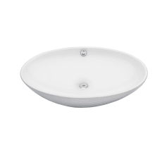 Bright White 24-3/4" Oval Porcelain Vessel Bathroom Sink