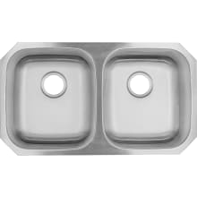 33" X 19" Undermount Double Basin Stainless Steel Kitchen Sink