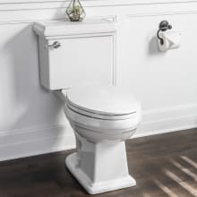 Santi Two-Piece High-Efficiency Toilet with Elongated Chair Height Bowl - Includes Soft Close Seat, Wax Ring Kit, and Classic Style Tank Lid