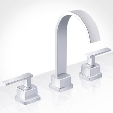 Elysa Modern Widespread Bathroom Faucet - Includes Brass Push-Pop Drain Assembly