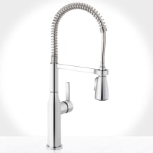 Galleria Pre-Rinse Single Handle Kitchen Faucet with Multi-Flow Spray Head - Includes Optional Deck Plate