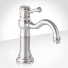 Santi-V Single Hole Bathroom Faucet - Includes Brass Push-Pop Drain Assembly