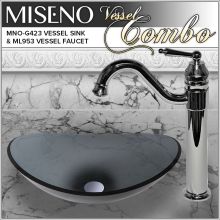 Oval 21-1/2" Tempered Glass Vessel Bathroom Sink with Traditional Single Handle Vessel Faucet & Pop-Up Drain