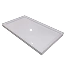 60" x 30" Rectangular Shower Base with Single Threshold and Center Drain