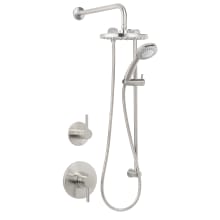 Mia Pressure Balanced Shower System with 2.0 GPM Rain Shower Head, Hand Shower, Slide Bar, and Wall Mounted Rain Shower Arm - Rough-In Valves Included