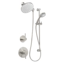 Mia Pressure Balanced Shower System with 2.0 GPM Rain Shower Head, Hand Shower, Slide Bar, and Standard Shower Arm - Rough-In Valves Included