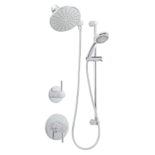 Mia Pressure Balanced Shower System with 2.0 GPM Rain Shower Head, Hand Shower, Slide Bar, and Standard Shower Arm - Rough-In Valves Included