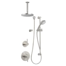 Mia Pressure Balanced Shower System with 1.8 GPM Rain Shower Head, Hand Shower, Slide Bar, and Ceiling Mounted Shower Arm - Rough-In Valves Included