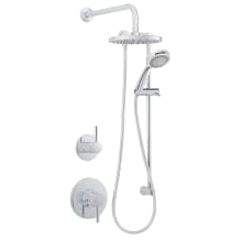 Mia Pressure Balanced Shower System with 1.8 GPM Rain Shower Head, Hand Shower, Slide Bar, and Wall Mounted Rain Shower Arm - Rough-In Valves Included