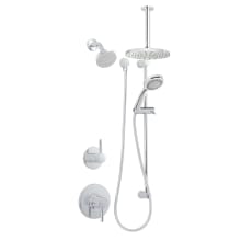 Mia Pressure Balanced Shower System with 2.0 GPM Rain Shower Heads, Hand Shower, Slide Bar, Ceiling Mounted and Standard Shower Arms