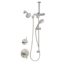 Mia Pressure Balanced Shower System with 1.8 GPM Rain Shower Heads, Hand Shower, Slide Bar, Ceiling Mounted and Standard Shower Arms