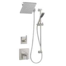 Elysa Pressure Balanced Shower System with 2.0 GPM Rain Shower Head, Hand Shower, Slide Bar, and Standard Shower Arm - Rough-In Valves Included