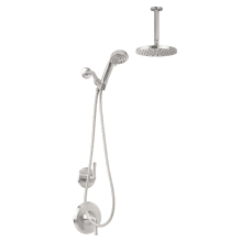 Bella Pressure Balanced Shower System with 2.0 GPM Rain Shower Head, Hand Shower, Hand Shower Holder, and Ceiling Mounted Shower Arm