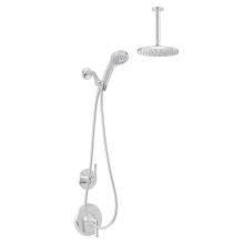 Bella Pressure Balanced Shower System with 2.0 GPM Rain Shower Head, Hand Shower, Hand Shower Holder, and Ceiling Mounted Shower Arm