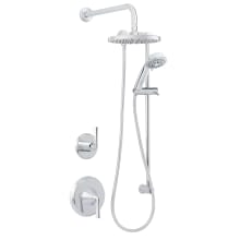 Bella Pressure Balanced Shower System with 2.0 GPM Rain Shower Head, Hand Shower, Slide Bar, and Wall Mounted Rain Shower Arm