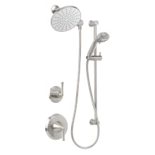 Bella Pressure Balanced Shower System with 2.0 GPM Rain Shower Head, Hand Shower, Slide Bar, and Standard Shower Arm - Rough-In Valves Included