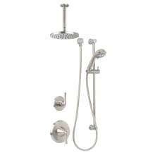 Bella Pressure Balanced Shower System with 1.8 GPM Rain Shower Head, Hand Shower, Slide Bar, and Ceiling Mounted Shower Arm - Rough-In Valves Included