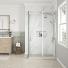 Bel Soft-Close 78-3/4" High x 48-1/8" Wide x 31-1/8" Deep Sliding Frameless Shower Enclosure with Clear Glass