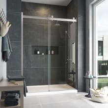 Bel Soft-Close 81-1/2" High x 60" Wide Sliding Frameless Shower Door with Clear Glass