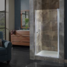 Pivot 72" High x 22-1/2 - 24-1/2" Wide Hinged Frameless Shower Door with 1/4" Clear Glass