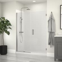 Violeta 74" High x 48" Wide Hinged Frameless Shower Door with Clear Glass