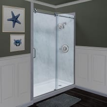 Azul 76" High x 44-48" Wide Sliding Frameless Shower Door with 3/8" Glass