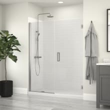 Violeta 74" High x 60" Wide Hinged Frameless Shower Door with Clear Glass