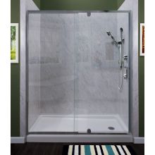 Purify 69" High x 42" Wide Semi-Framed Pivot Shower Door with Clear Glass and H2OFF™ Technology