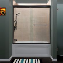 Azul 60" High x 60" Wide Semi-Framed Shower Door with Clear Glass and H2OFF™ Technology