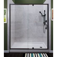 Purify 69" High x 60" Wide Semi-Framed Pivot Shower Door with Clear Glass and H2OFF™ Technology