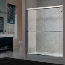Glide 72" High x 60" Wide Sliding Framed Shower Door with 1/4" Clear Glass