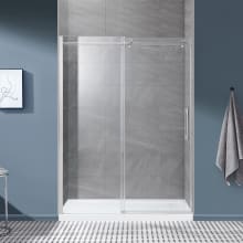 Eva 78-3/4" High x 60-3/16" Wide Sliding Semi Frameless Shower Door with Clear, Tempered Glass