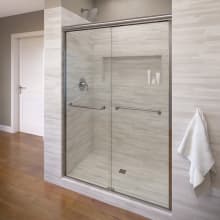 Forever 65-1/2" High x 54-1/2" - 58-1/2" Wide Sliding Framed Shower Door with Clear Glass