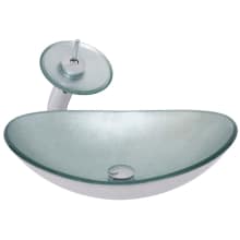 Painted Foil 21-1/2" Glass Vessel Bathroom Sink with Single Hole Bathroom Faucet and Pop-Up Drain Assembly