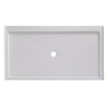 60" x 36" Rectangular Shower Base with Single Threshold and Center Drain