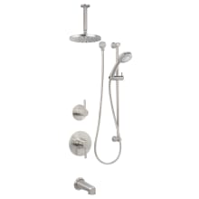 Mia Pressure Balanced Shower System with 2.0 GPM Rain Shower Head, Hand Shower, Slide Bar, Tub Spout, and Ceiling Mounted Shower Arm