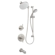Mia Pressure Balanced Shower System with 2.0 GPM Rain Shower Head, Hand Shower, Slide Bar, Tub Spout, and Standard Shower Arm
