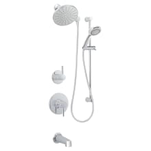 Mia Pressure Balanced Shower System with 1.8 GPM Rain Shower Head, Hand Shower, Slide Bar, Tub Spout, and Standard Shower Arm