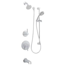 Mia Pressure Balanced Shower System with 1.8 GPM Rain Shower Head, Hand Shower, Slide Bar, Tub Spout, and Standard Shower Arm