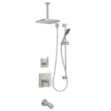 Elysa Pressure Balanced Shower System with 2.0 GPM Rain Shower Head, Hand Shower, Slide Bar, Tub Spout, and Ceiling Mounted Shower Arm