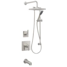 Elysa Pressure Balanced Shower System with 2.0 GPM Rain Shower Head, Hand Shower, Slide Bar, Tub Spout, and Wall Mounted Rain Shower Arm