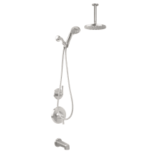 Bella Pressure Balanced Shower System with 2.0 GPM Rain Shower Head, Hand Shower, Tub Spout, Hand Shower Holder, and Ceiling Mounted Shower Arm