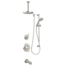Bella Pressure Balanced Shower System with 2.0 GPM Rain Shower Head, Hand Shower, Slide Bar, Tub Spout, and Ceiling Mounted Shower Arm