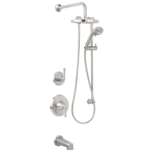 Bella Pressure Balanced Shower System with 2.0 GPM Rain Shower Head, Hand Shower, Slide Bar, Tub Spout, and Wall Mounted Rain Shower Arm