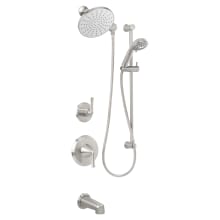 Bella Pressure Balanced Shower System with 2.0 GPM Rain Shower Head, Hand Shower, Slide Bar, Tub Spout, and Standard Shower Arm