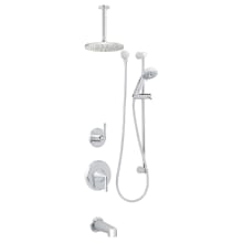 Bella Pressure Balanced Shower System with 1.8 GPM Rain Shower Head, Hand Shower, Slide Bar, Tub Spout, and Ceiling Mounted Shower Arm