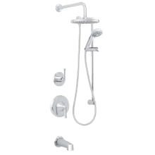 Bella Pressure Balanced Shower System with 1.8 GPM Rain Shower Head, Hand Shower, Slide Bar, Tub Spout, and Wall Mounted Rain Shower Arm