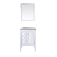 Mediterraneo 24" Free Standing Single Basin Vanity Set with Cabinet and Marble Vanity Top