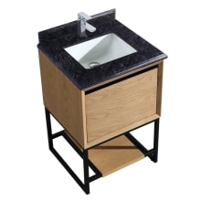 Alto 24" Free Standing / Wall Mounted Single Basin Vanity Set with Cabinet and Marble Vanity Top